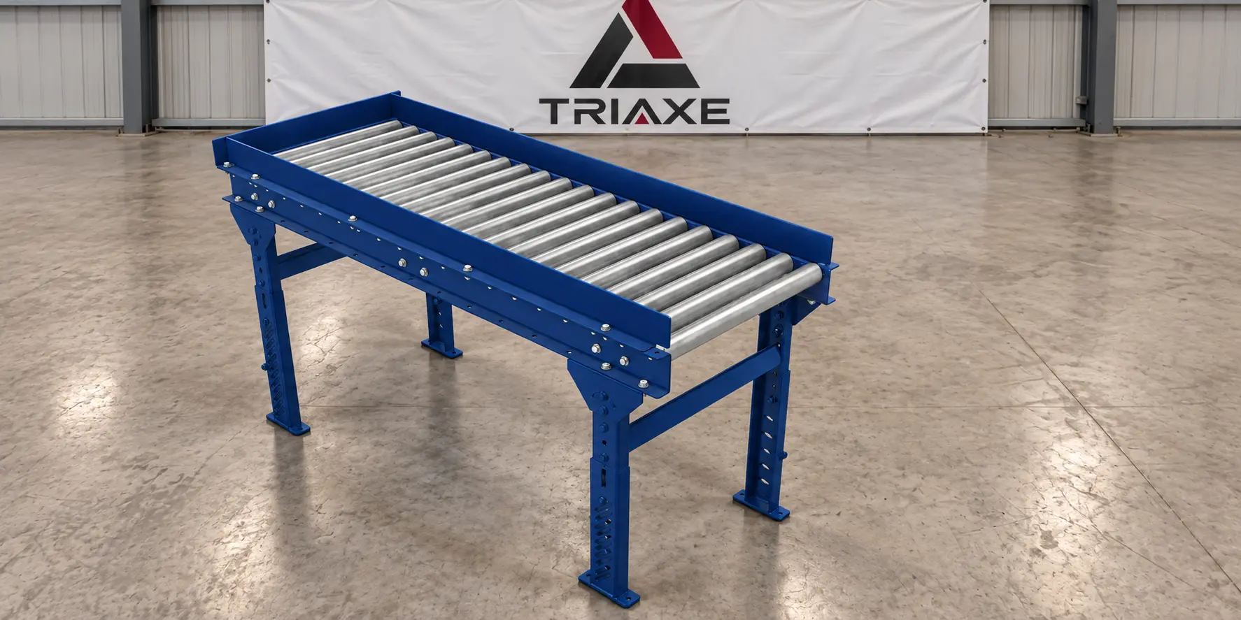 Conveyor de rodillos angosto diagonal