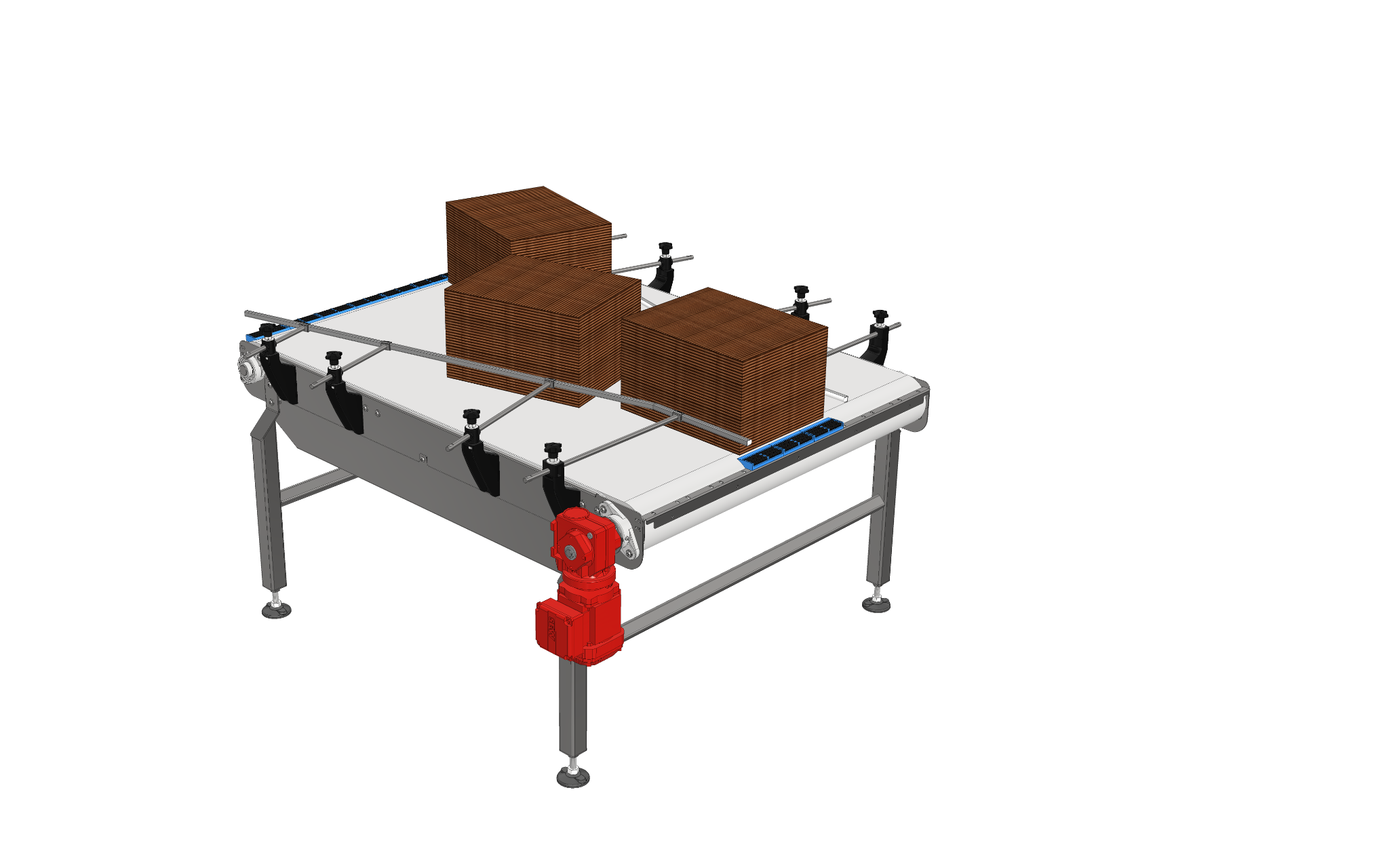 Conveyor de banda modular sanitaria blanca
